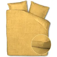 Zo! Home Lino Ochre Yellow - 100% Katoen - 240 x 200/220 cm