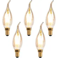 LUEDD Set van 5 E14 dimbare LED filament tipkaarslamp 240V 3W 250 lm