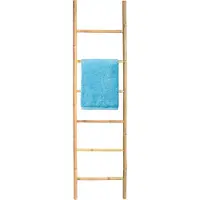 MSV Handdoekrek Bamboe - Vrijstaand - 6 Niveaus - Bamboe - Naturel - 50x190x5cm