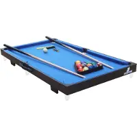 Cougar Mini Pooltafel Draagbaar & Inklapbaar in Zwart & Blauw | Draagbare Biljarttafel incl. Accessoires | Voor Kinderen & Volwassenen | Afmetingen: 118 x 64 x 12 cm