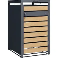 Axi Lucas Containerombouw in Antraciet/houtlook | Kliko ombouw voor 1 container | Container Ombouw - Max. 240L