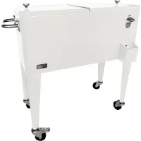 Axi Retro Cooler Wit - Koeler met wielen - 76L inhoud - Koelbox met aftapkraan