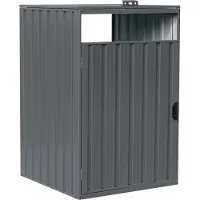 Axi Owen Containerombouw van Metaal Antraciet | Kliko ombouw voor 1 container - Max. 240L | Container Ombouw met Uitstekende Ventilatie