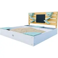 Axi Cato zandbak 100 x 105 cm met zand & waterbakken en Speelwand Wit/groen