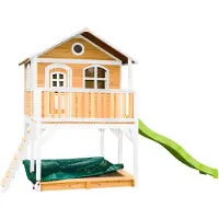 Axi Houten Speelhuis Marc-Bruin/Wit-Limoen groen