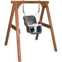 Axi Baby Schommel Bruin met zitje Grijs/wit
