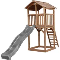 Axi Beach Tower Speeltoren Bruin - Grijze Glijbaan