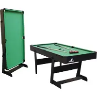 Cougar Hustle XL Pooltafel 6ft inklapbaar zwart / groen | Inklapbare biljarttafel incl. accessoires | Afmetingen: 182,9x91,4x78,7 cm
