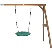 Axi Nestschommel Summer met frame van hout in bruin | Schommel met muurbevestiging voor kinderen met nest schommelzitje | Schommelset enkel aan muur voor tuin / buiten
