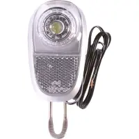 Simson LED voorvorklamp - Naafdynamo - 35 Lux - Zwart/Zilver - Voorvorkmontage