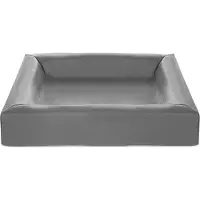 Bia bed kunstleer hoes hondenmand grijs 85x70x15cm