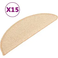 vidaXL Trapmatten 15 st 56x17x3 cm Crème Halfrond