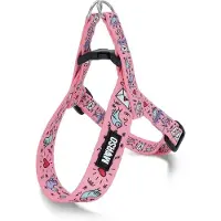 Morsø mini hondentuig verstelbaar gerecycled sweet tweet roze 32-41x2,5 cm