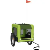 vidaXL Hondenfietstrailer oxford stof en ijzer groen en zwart