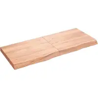 vidaXL Wastafelblad 120x50x(2-6) cm behandeld massief hout lichtbruin