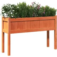vidaXL Plantenbak met poten 110x31x70 cm grenenhout wasbruin