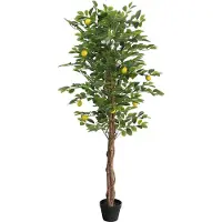 vidaXL Kunstcitroenboom met 3 stammen 180 cm polypropeen groen