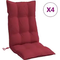 vidaXL Stoelkussens 4 st hoge rug oxford stof wijnrood