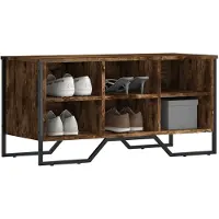 vidaXL Schoenenkast 90x38x45,5 cm bewerkt hout gerookt eikenkleurig