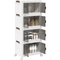 vidaXL Opbergbox met wielen, stapelbaar, 4-laags, 28 liter