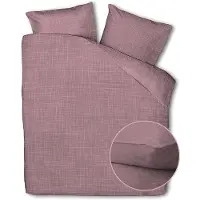 Zo! Home Dekbedovertrek Lino Wine Red - 100% Katoen - 140 x 200/220 cm