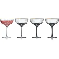Lyngby Glas Palermo Gold cocktail glazen - 315 ml - set van 4 - drink- en coctail glazen