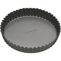 Masterclass - Ronde geribbelde (quiche) bakvorm met losse bodem - 25 cm - Grijs