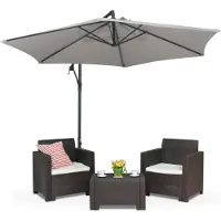 Garden Point Zweefparasol Napels ∅3m grijs