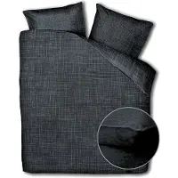 Zo! Home Dekbedovertrek Lino Midnight Black - 240 x 200/220 cm