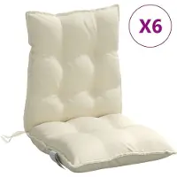 vidaXL Stoelkussens 6 st lage rug oxford stof crèmekleurig