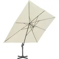 vidaXL Zwevende parasol met aluminium paal 400x300 cm zand