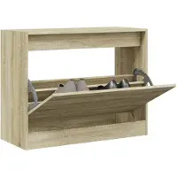 vidaXL Schoenenkast 80x34x63 cm bewerkt hout sonoma eikenkleurig