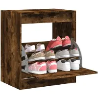 vidaXL Schoenenkast 60x42x69 cm bewerkt hout gerookt eikenkleurig