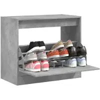 vidaXL Schoenenkast 80x42x69 cm bewerkt hout betongrijs