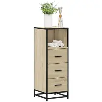 vidaXL Badkamerkast 35x37,5x100 cm bewerkt hout sonoma eikenkleurig