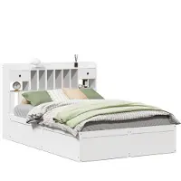 vidaXL Bedframe zonder matras massief grenenhout wit 90x190 cm