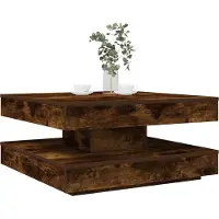 vidaXL Salontafel 360 graden draaibaar 70x70x34,5 cm gerookt eiken