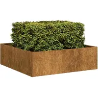 vidaXL Plantenbak roestig 100x100x30 cm weervast staal