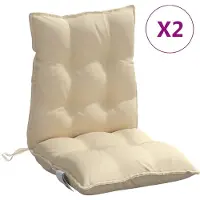 vidaXL Stoelkussens 2 st lage rug oxford stof beige