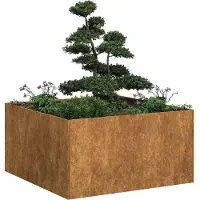 vidaXL Plantenbak roestig 80x80x40 cm weervast staal