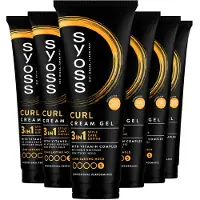 Syoss Curl- Control Cream Gel - Haarstyling - Perfecte Kruldefinitie - Hydraterend - Curly Girl Method - 48u Style-controle - Krullend Haar - Voordeelverpakking - 6x250 ml