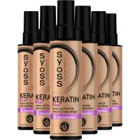 Syoss Keratine Heatprotection Spray – Haarspray - Hittebescherming – Keratine Versterking - Langdurige Hold – Anti-Pluis - Voordeelverpakking - 6 x 200 ml
