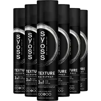 Syoss Texture - Haarspray - Styling, Verzorging, Herstel - Dikker Haargevoel - Directe Textuur - Voordeelverpakking - 6x300 ml