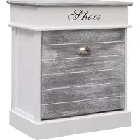 vidaXL Schoenenkast 50x28x58 cm paulowniahout wit