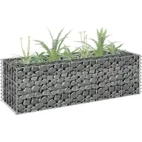 vidaXL Gabion plantenbak verhoogd 90x30x30 cm gegalvaniseerd staal
