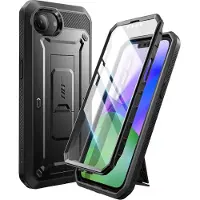 Supcase 360 Backcase hoesje met screenprotector geschikt voor iPhone 17e / 16e - Zwart