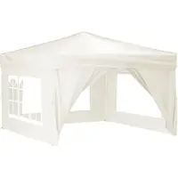 vidaXL - Partytent - inklapbaar - met - zijwanden - 3x3 - m - crèmekleurig
