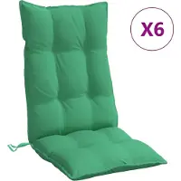 vidaXL Stoelkussens 6 st hoge rug oxford stof groen