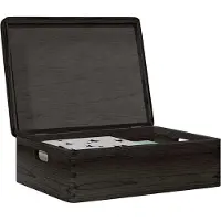 vidaXL Houten kist met deksel&handvatten 40x30x13cm grenenhout zwart