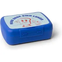 Amuse Brooddoos met divider Teens 'Your Own Lunch' - Lunchbox met vakverdeling en Stickers - Praktische Broodtrommel - BPA-vrije Lunchtrommel - Blauw - 210x156x71mm